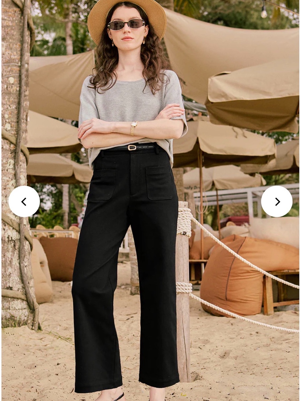 Petite Studio Billy Cropped Wide-Leg Denim Jeans - Black